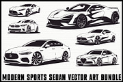 Modern Sports Car Vector Art Set, an Illustration by BIPLOB EXPERT (Thumbnail 1 of 7)
