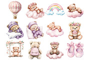 Watercolor Baby Shower Clipart, a Seasonal Illustration by CitraGraphics (Thumbnail 3 of 4)