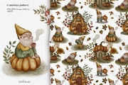 Cozy Autumn Gnomes & Pumpkin Clipart, a Decorative Illustration by Jenny Quince (Thumbnail 4 of 11)