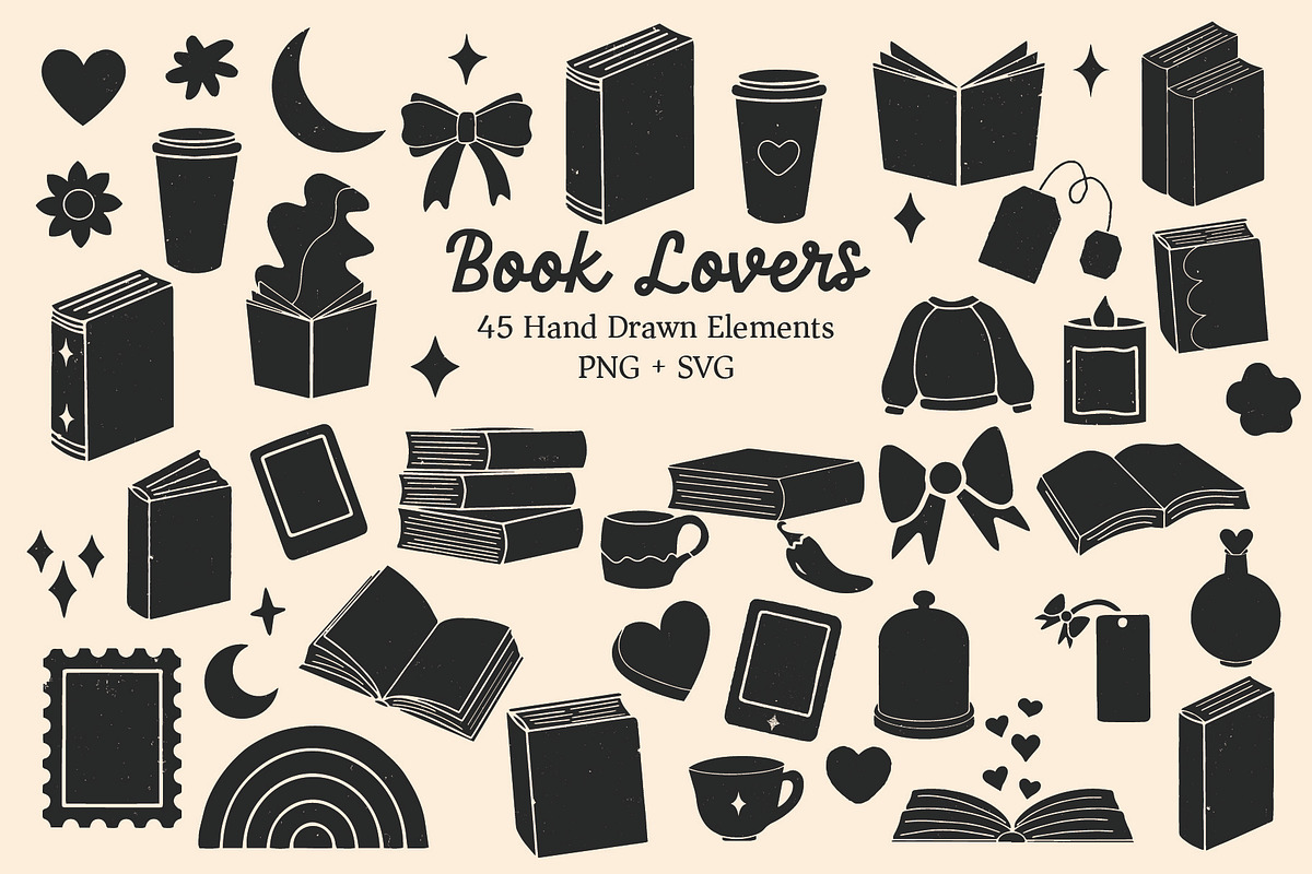 Book Lovers Cozy Reader Clipart, an Object Illustration by Ginny and Sam (Photo 2 of 11)