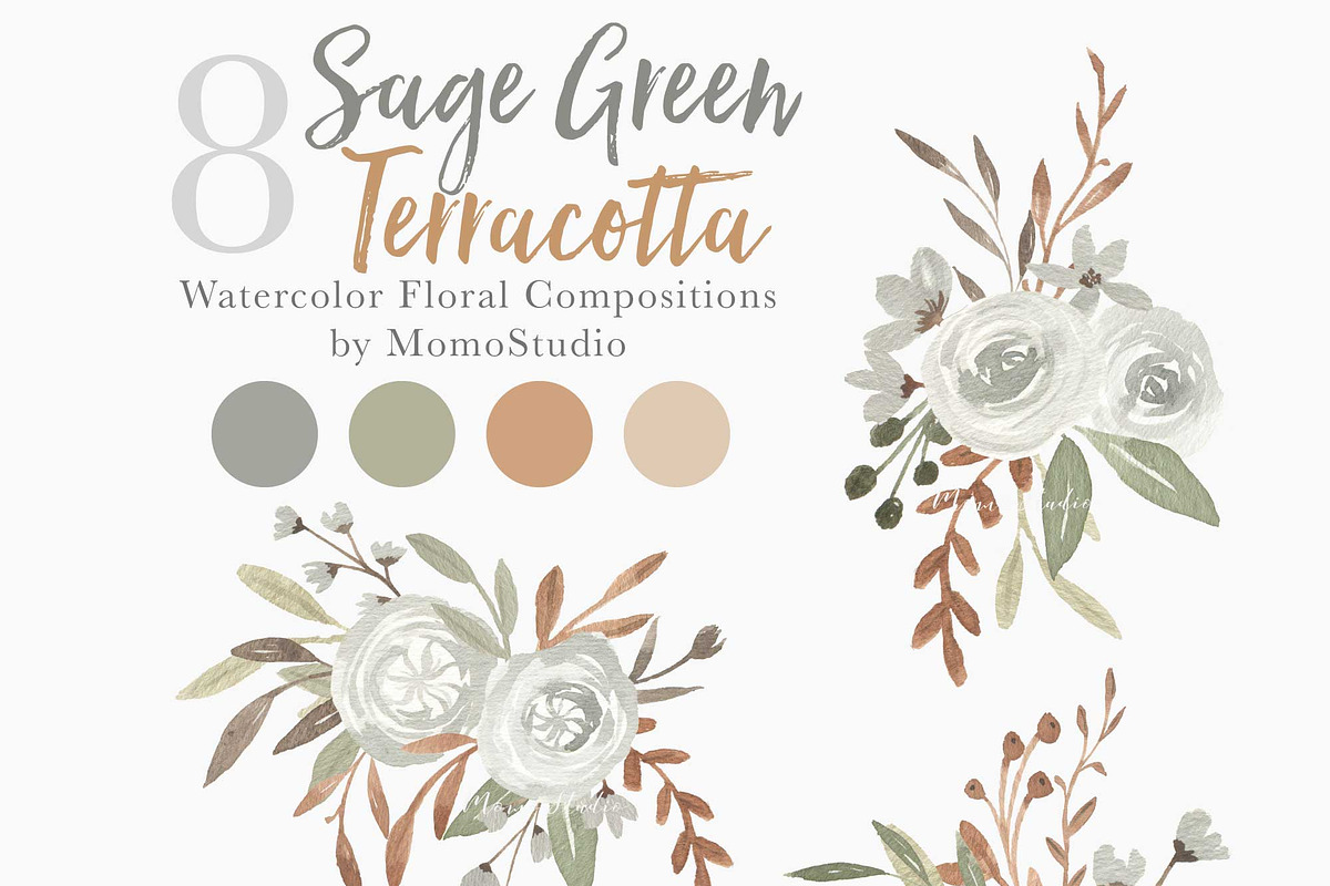 Sage Green Terracotta Botanicals, an Illustration by Momo Studio (Photo 7 of 11)