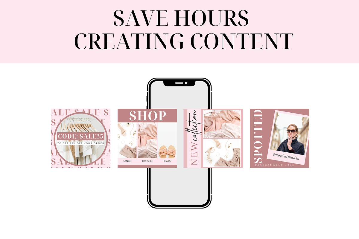 Ecommerce Pink Instagram Templates, a Social Media Template by Oh So Social Boutique (Photo 5 of 5)