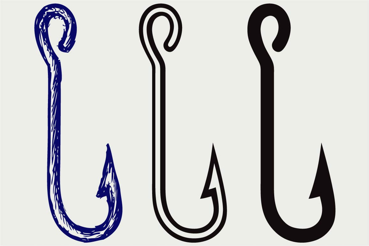 Fishing hook SVG, an Outline Icon by LineworkStock