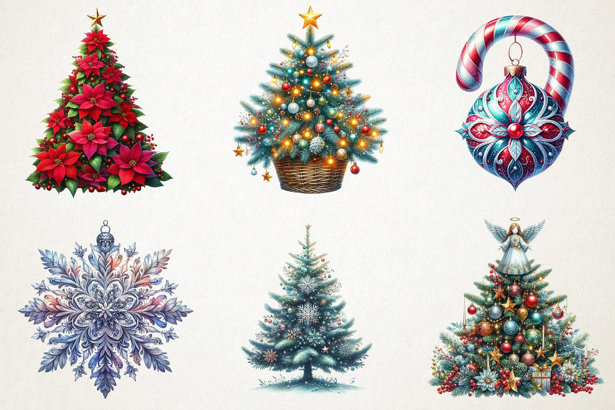 Christmas Tree & Ornaments Cliapart, an Illustration by RobertsArt (Photo 2 of 7)