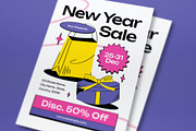 Purple New Year Sale Flyer Set, a Flyer Template by graphicook (Thumbnail 4 of 6)