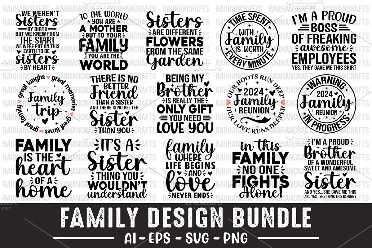 Family Design Bundle SVG, an Illustration by RaiihanCrafts