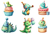 Cute Watercolor Dinosaur Birthday, an Illustration by Designworld (Thumbnail 4 of 6)