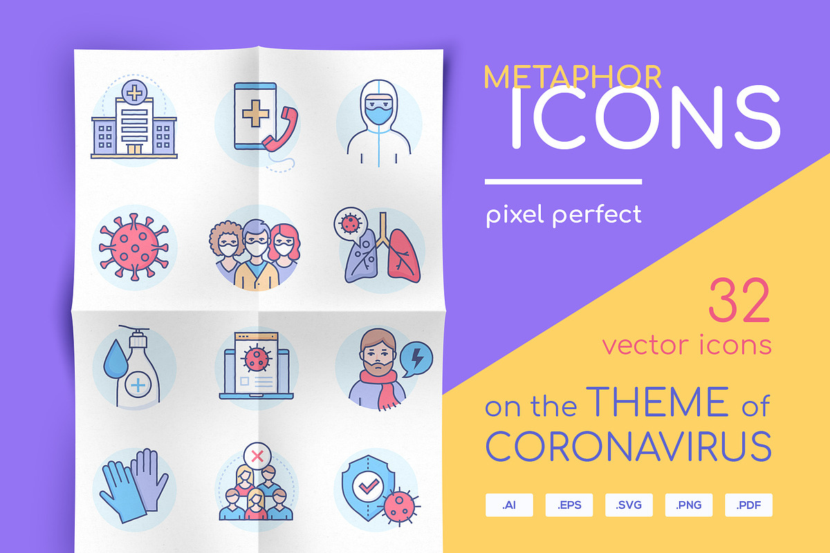 Coronavirus Desease Line Icons, an Outline Icon by Boyko Pictures (Photo 1 of 10)