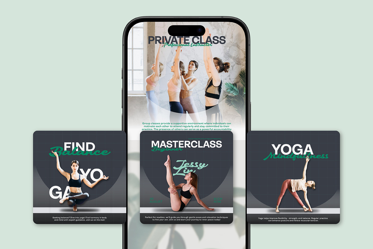 Yoga // Wellness Social Media Kit, a Design Template by SecondBrain Store (Photo 4 of 9)