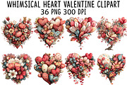 Whimsical Heart Valentine Clipart, an Illustration by CraftArtStudio (Thumbnail 1 of 6)