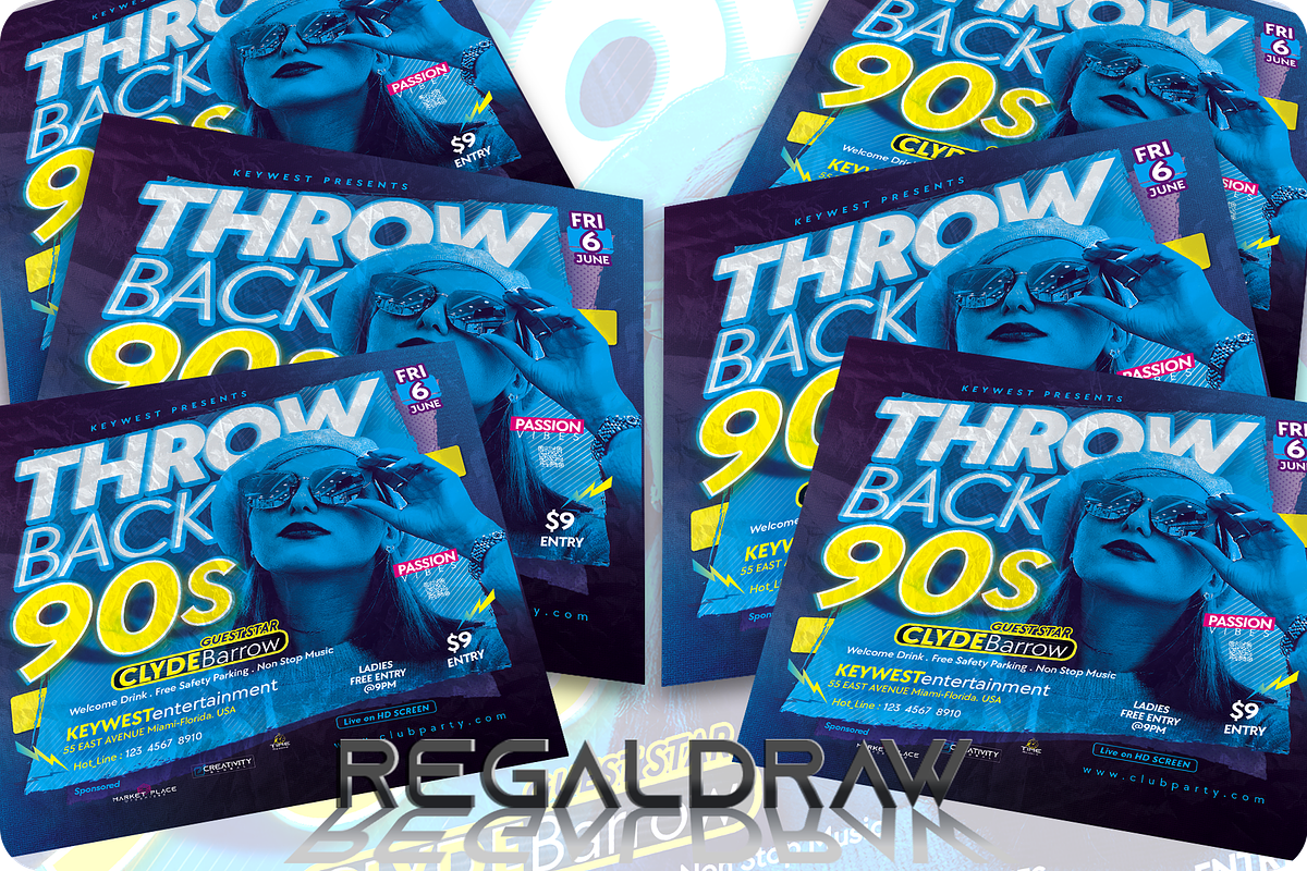 Throw Back 90s Flyer, a Flyer Template by regalDRAW (Photo 3 of 3)