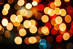 Defocused colorful bokeh lights glowing in warm tones with soft, an Abstract Photo by José Manuel Gelpi
