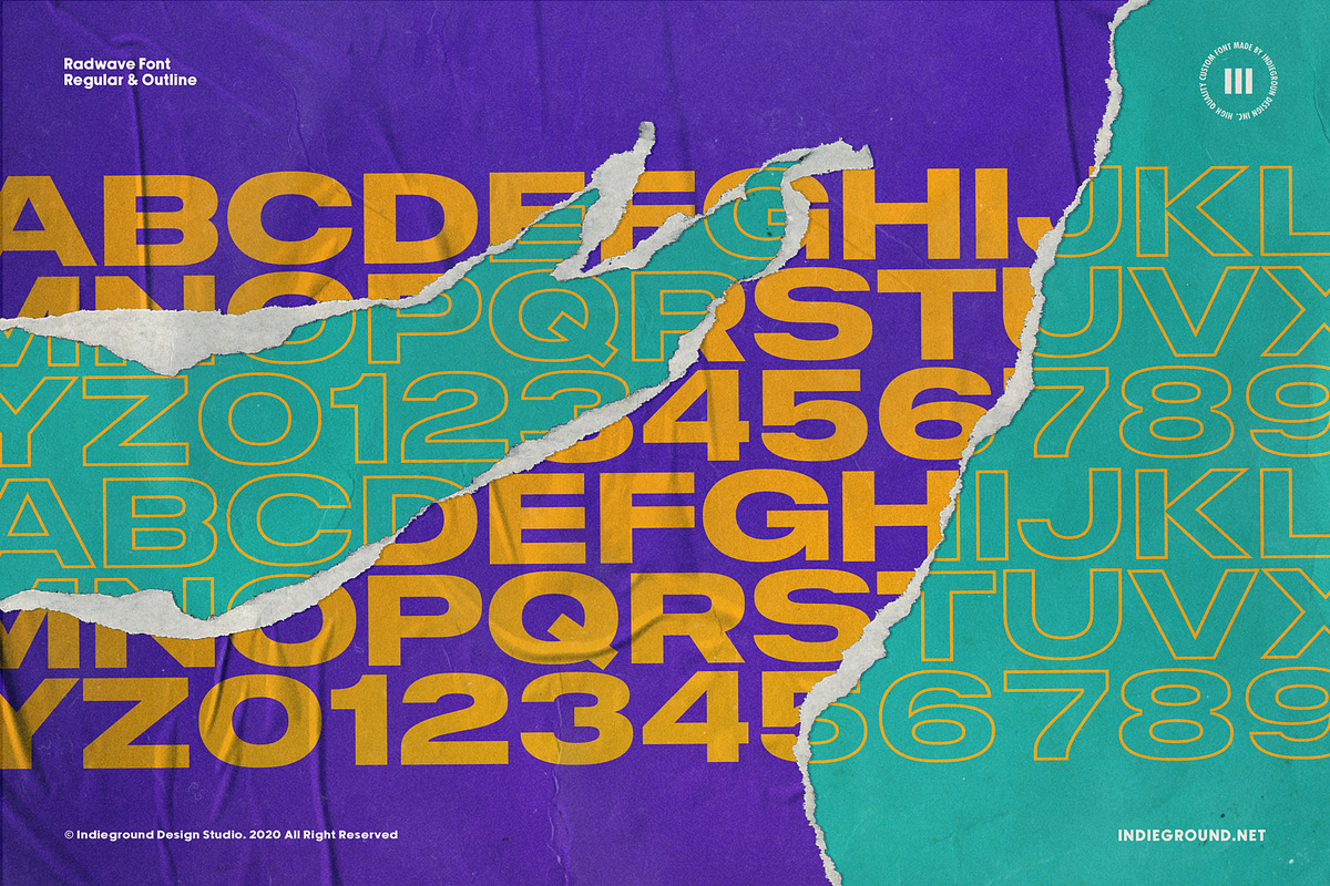 Radwave Font, a Sans Serif Font by Indieground Design Inc. (Photo 3 of 9)