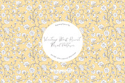 Block Print Floral Pattern - Yellow, a Pattern Graphic by Mieken Petra Designs (Thumbnail 1 of 4)