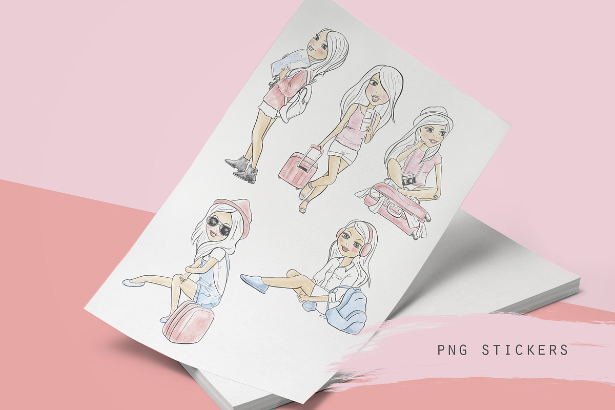 Travel girl illustrations, a Person Illustration by Kate Snitser (Photo 1 of 3)