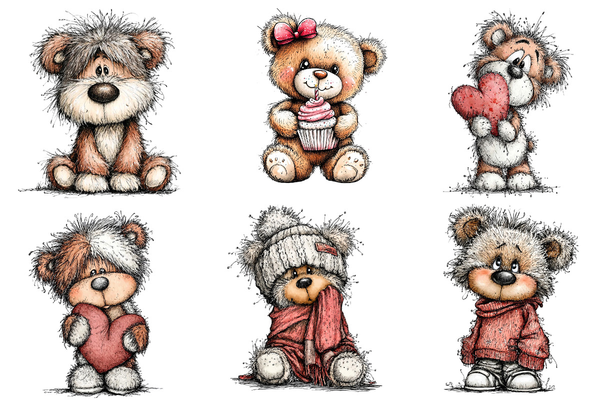Valentine's Teddy Bear Clipart, an Illustration by Dream Creation (Photo 5 of 7)