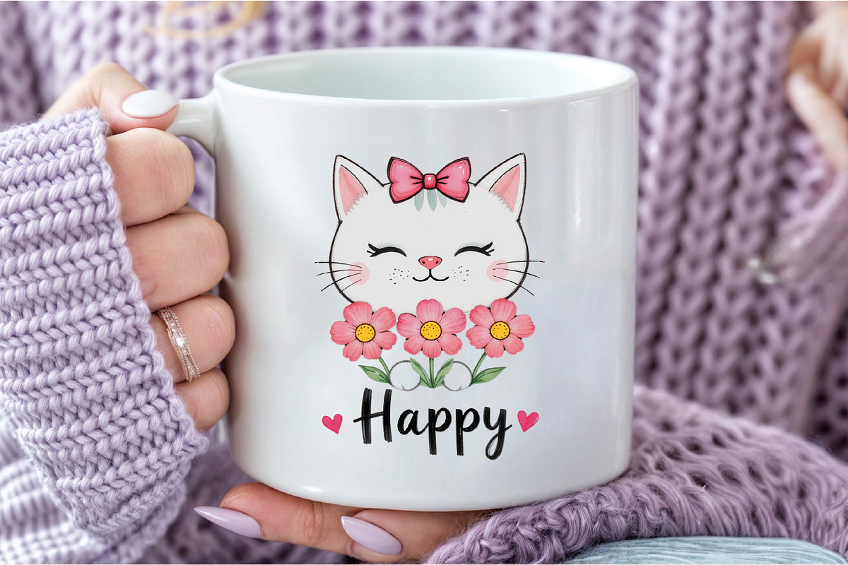 Cat Happy PNG Clipart, an Illustration by DreamCafeArt (Photo 6 of 7)