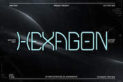 HEXAGON - Futuristic Sci-Fi Font, a Sans Serif Font by Templatiostudio (Thumbnail 1 of 12)