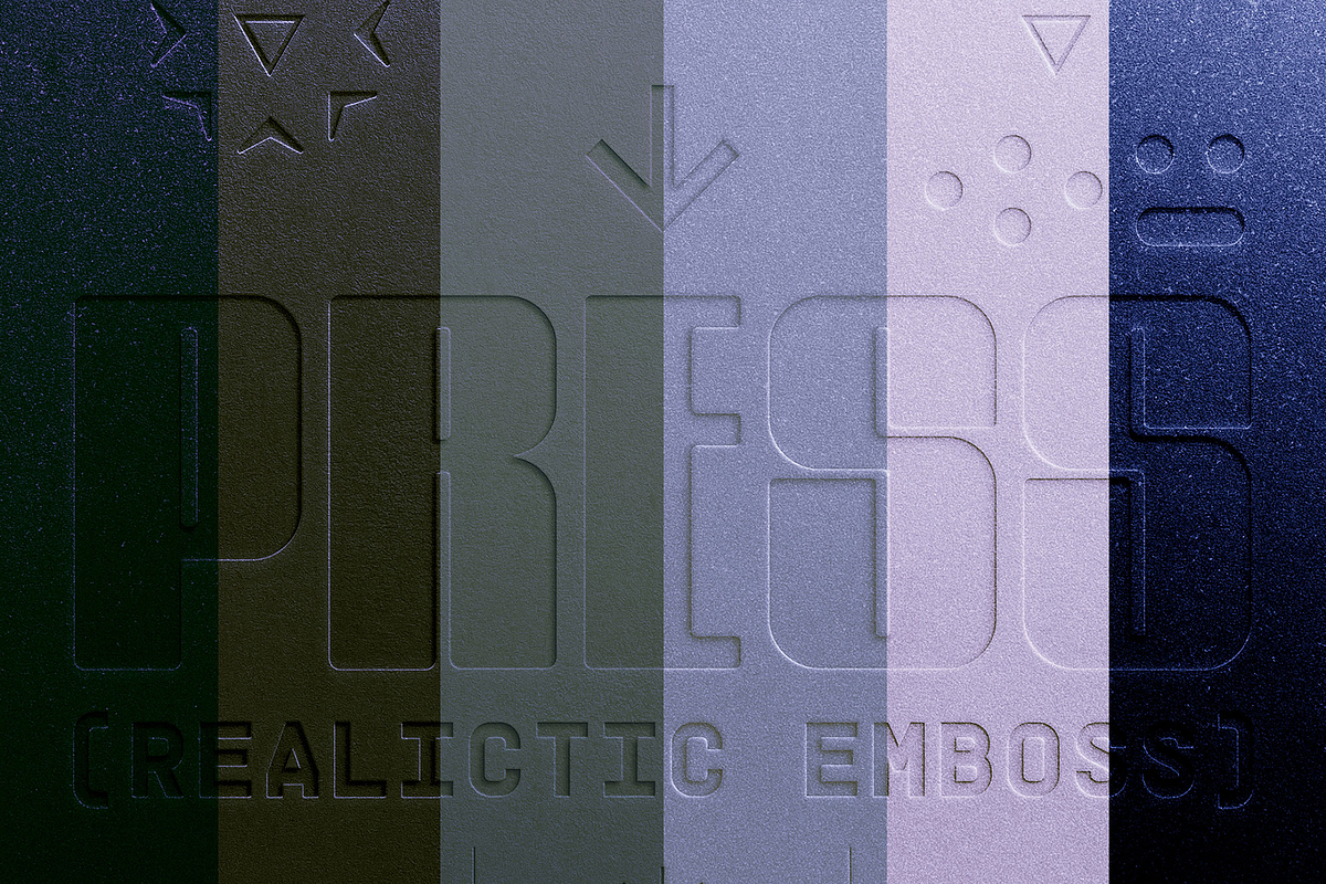 Realistic Emboss Photoshop Template, a Layer Style Add-On by Design syndrome (Photo 6 of 9)