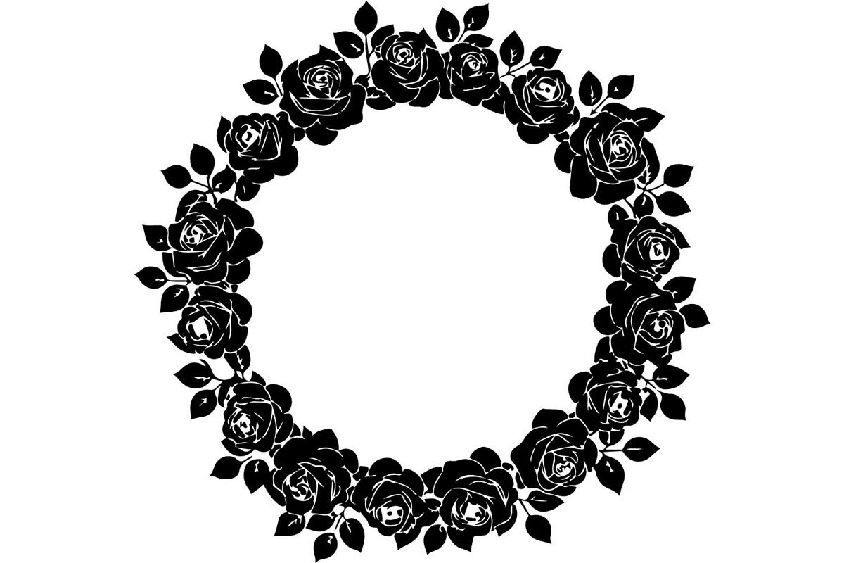 Black Floral Wreath Frame Set, an Illustration by Designer_Momina (Photo 13 of 20)