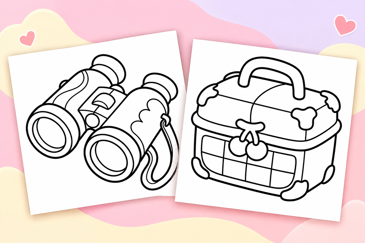 Sweet & Cute Coloring Pages Vol. 3, an Object Illustration by Inkivelle Studio (Photo 2 of 3)