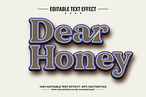 Dear honey 3D editable text effect, a Layer Style Add-On by nicemorning