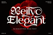 Reilyc Elegant - Blackletter Sans, a Blackletter Font by RagamKata (Thumbnail 1 of 10)