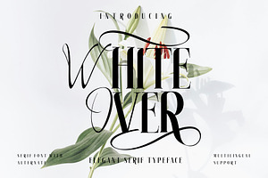 white over font serif
