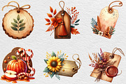 Vintage Wooden Autumn Tags Clipart, an Illustration by Black Bird Studio (Thumbnail 4 of 6)