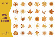 Boho Sun SVG Bundle, an Object Graphic by Createble (Thumbnail 1 of 9)