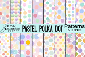 Pastel Polka Dot Seamless Patterns, a Pattern Graphic by SVGArt