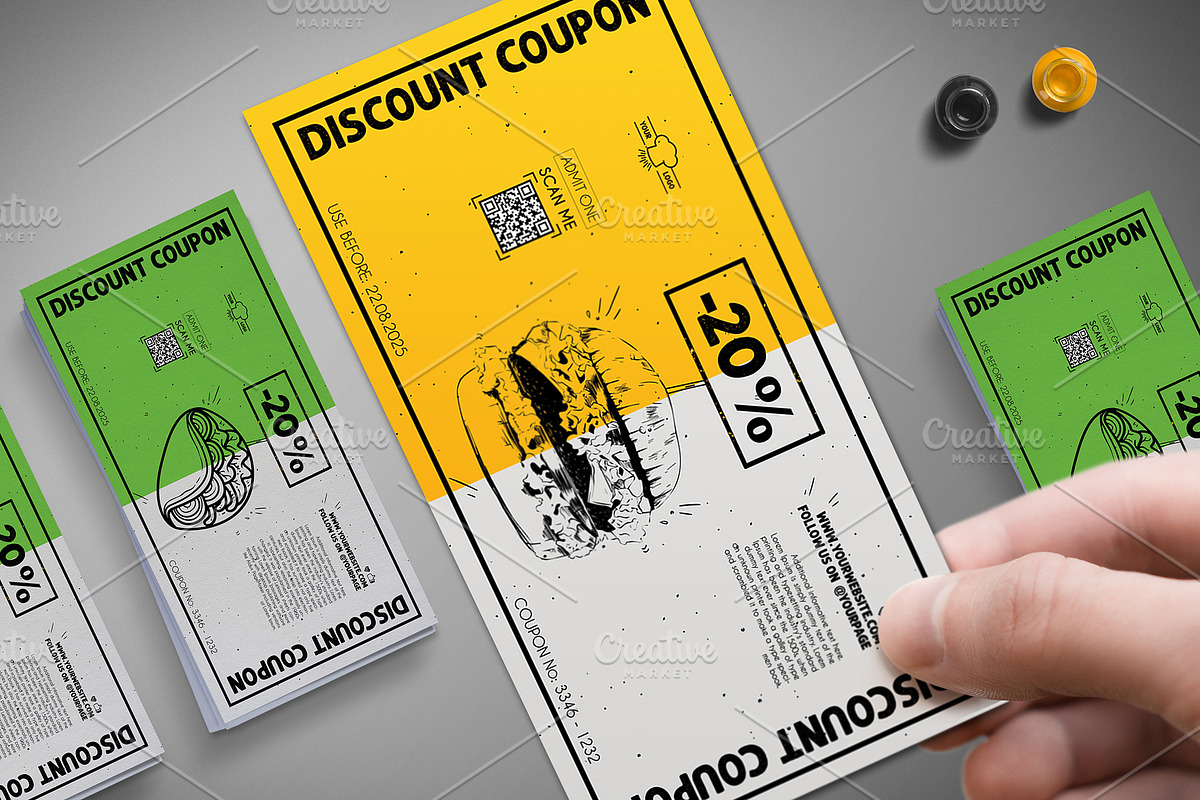 Fast Food Discount Coupon 021, a Card Template by Tzochko (Photo 2 of 8)