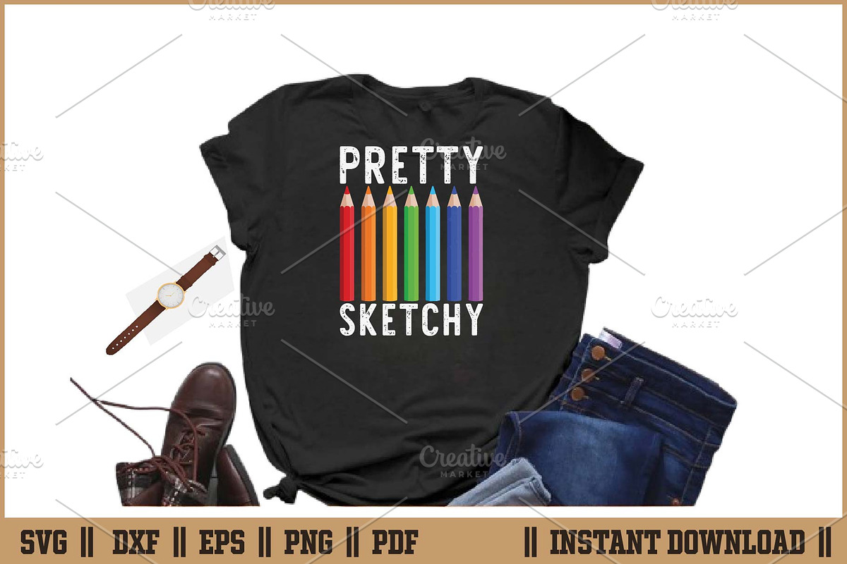 Pretty Sketchy Art Lover Quote SVG, a Work Illustration by Handy Arts Studio (Photo 2 of 3)