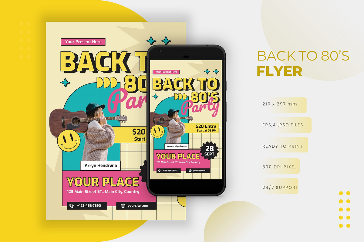 Back to 80s - Flyer, a Print Template by VUNIRA (Photo 1 of 2)