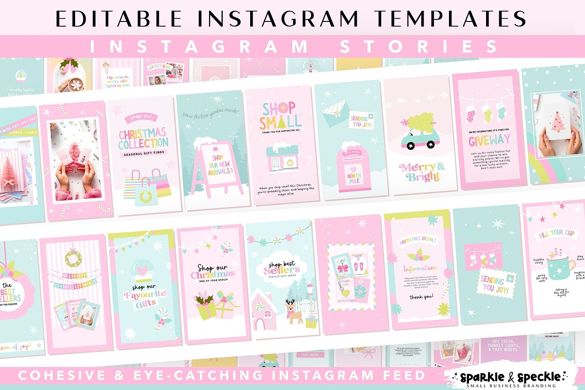 Pastel Christmas Instagram Templates, a Social Media Template by Sparkle & Speckle (Photo 5 of 8)