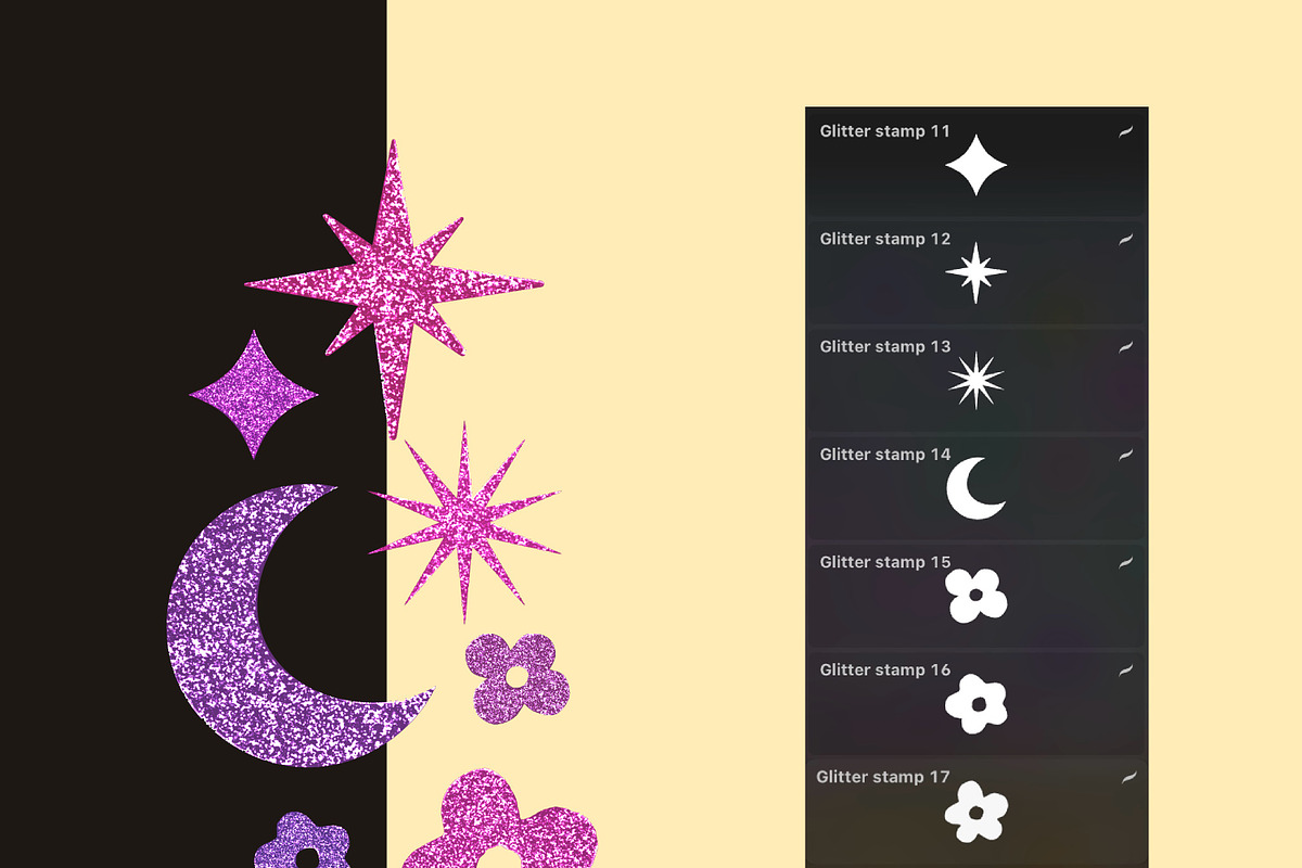 Glitter Brush Procreate Stamp, a Brush Add-On by CraftingOnSunday (Photo 5 of 7)