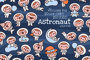 Cute Baby Astronaut Character, a Person Illustration by Palau