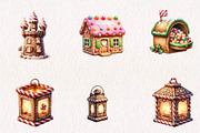 Gingerbread Land Watercolor, a Seasonal Illustration by CreationArt (Thumbnail 2 of 7)