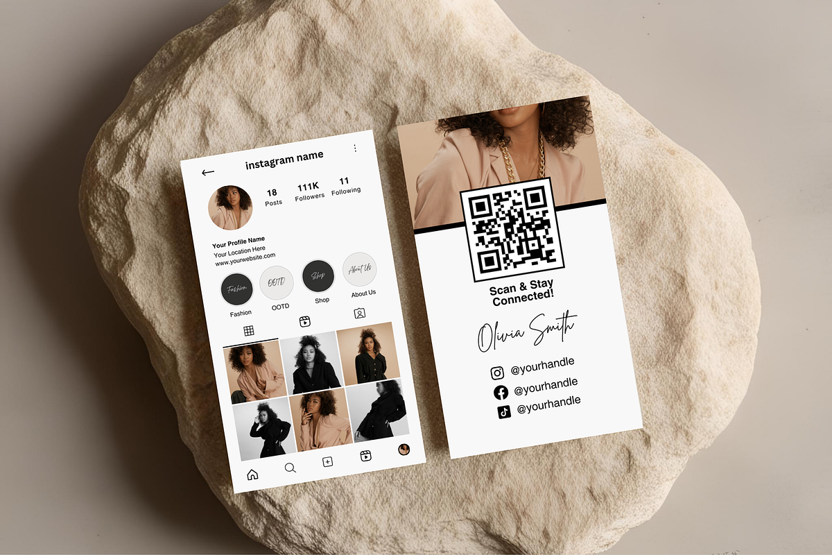 Instagram Business Card Template, a Templates & Theme by TheBohoFactory (Photo 2 of 8)