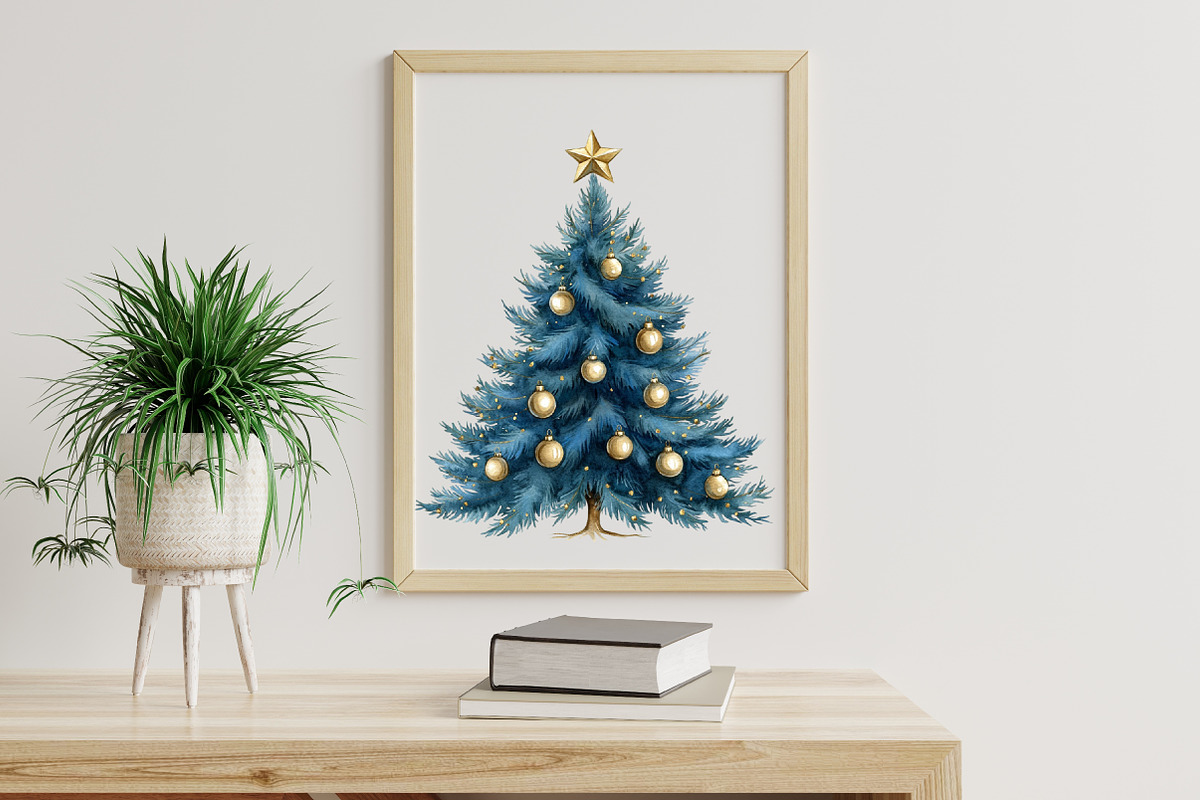 Gold and Blue Christmas Clipart, an Illustration by Libby Wishes (Photo 5 of 7)