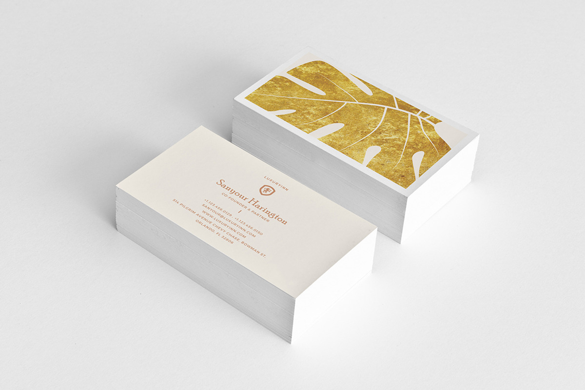 Stylish Gold Minimal Business Card, a Business Card Template by GraphicsEgg (Photo 1 of 5)