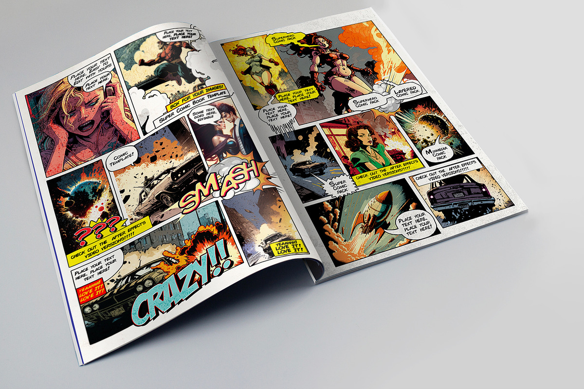 Super Comic Strip Template, a Magazine Template by mixmedia87 (Photo 5 of 6)