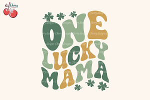One Lucky Mama Lucky Vibes Retro SVG