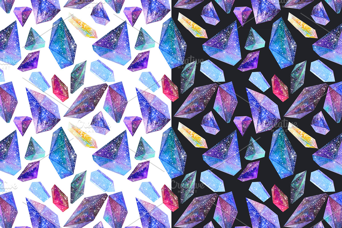 Watercolor crystals set, an Object Illustration by Librebird (Photo 2 of 4)