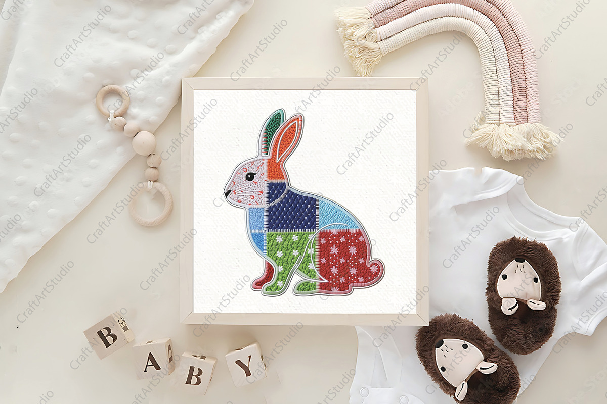 Patchwork Easter Bunny Png Yarn East, an Illustration by CraftArtStudio (Photo 4 of 4)