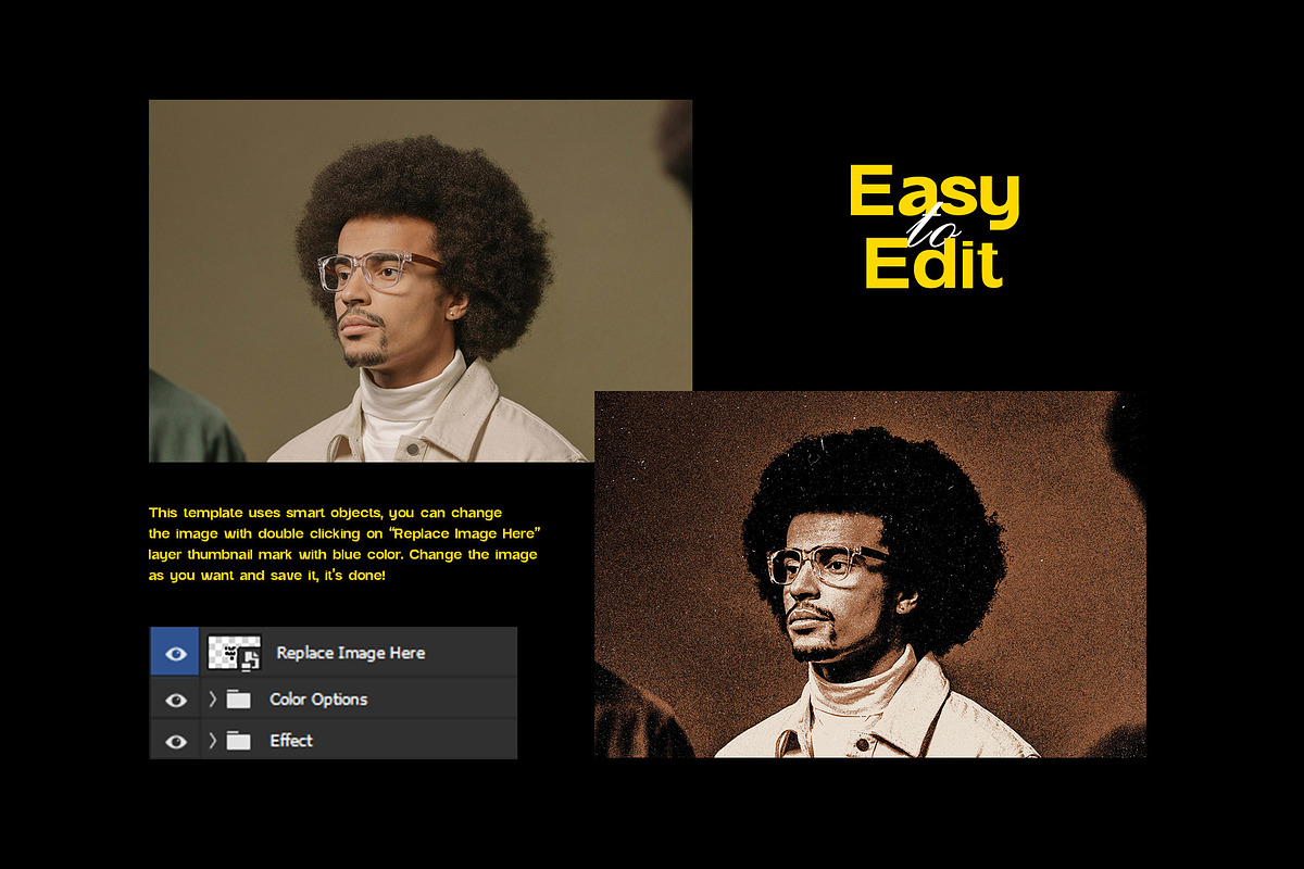 Retro grain photo effect preview 3