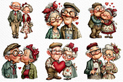 Romantic Elderly Couple Png Bundle, an Illustration by Craft Nest (Thumbnail 6 of 11)