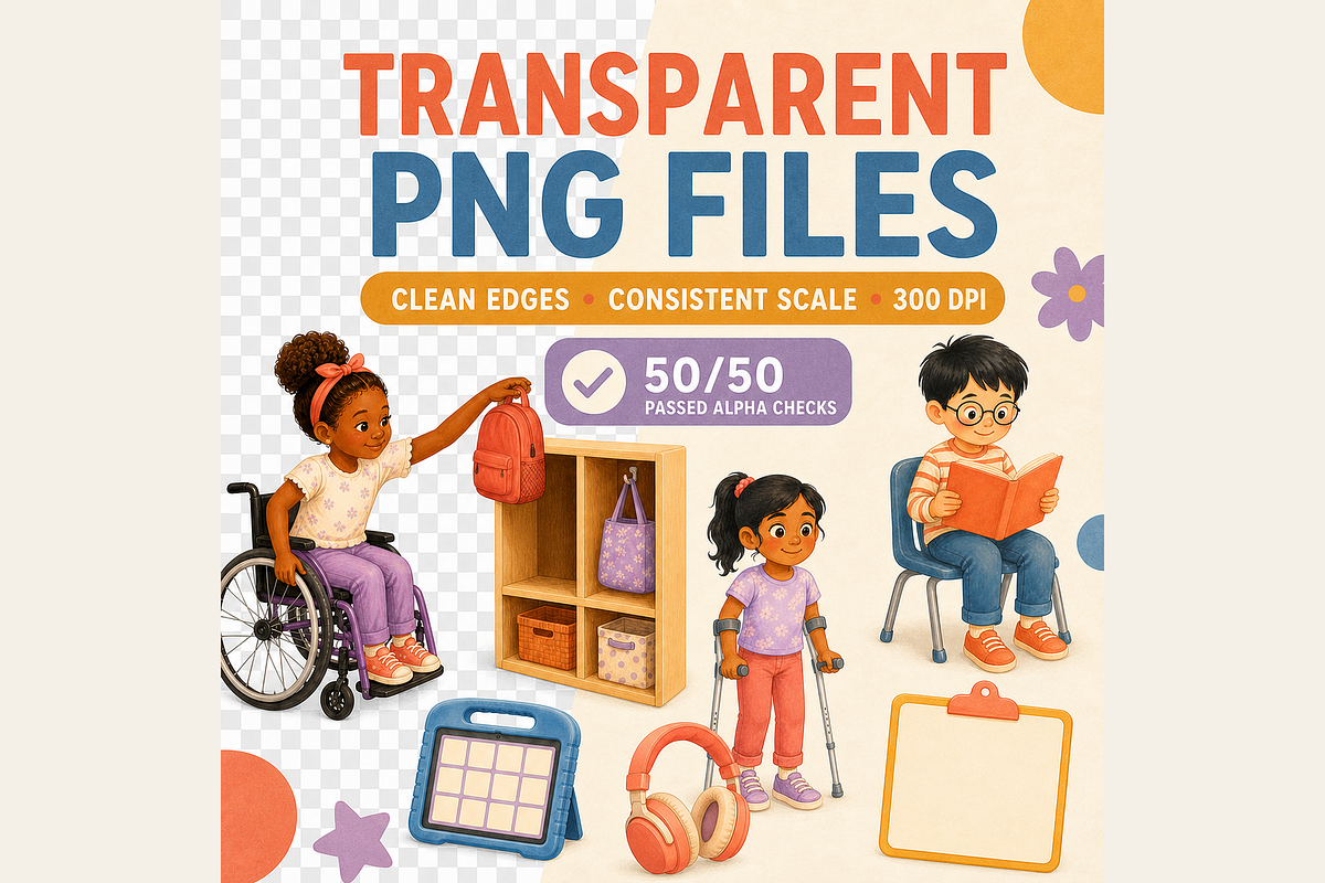 Inclusive Classroom Routine Clipart, an Education Illustration by KamimiArt (Photo 5 of 8)