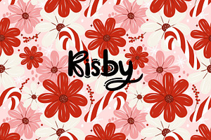 Christmas Candy Cane Floral Pattern