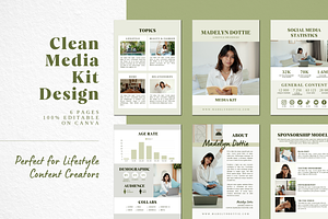 Clean Media Kit for Content Creators, a Print Template by The Little Lily Studio